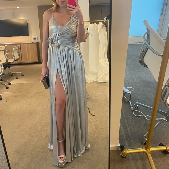 Retrofete XS Silver Pleated Gown - Picture 2 of 5